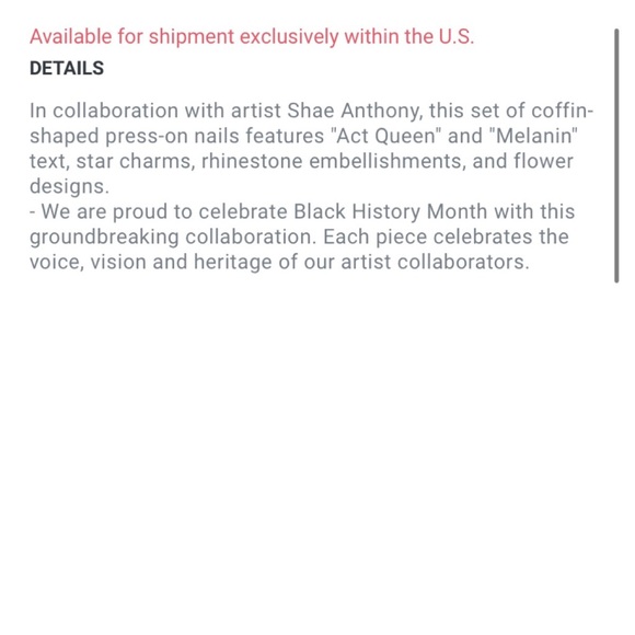 Shae Anthony She This Press On Nails Forever 21 Coffin NWT BLM Melanin 4C Queen - Picture 5 of 9